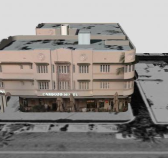卡多佐酒店外观SU模型下载_sketchup草图大师SKP模型
