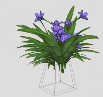 室内装饰花草花瓶植物SU模型下载_sketchup草图大师SKP模型