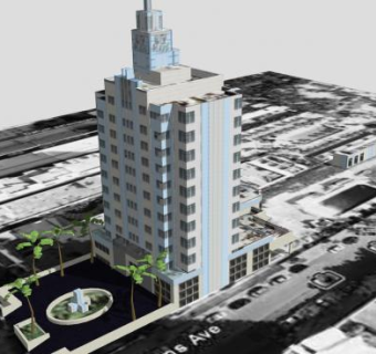 酒店外观户外建筑SU模型下载_sketchup草图大师SKP模型