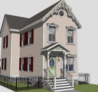 豪华别墅建筑SU模型下载_sketchup草图大师SKP模型