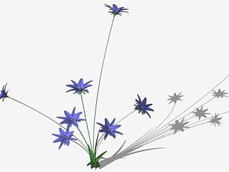 1束紫色花卉花朵SU模型下载_sketchup草图大师SKP模型