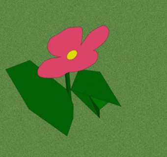 4瓣粉花瓣黄花蕊花朵SU模型下载_sketchup草图大师SKP模型