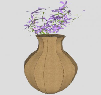 室内复古花瓶花卉SU模型下载_sketchup草图大师SKP模型