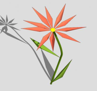 橙色花卉花朵SU模型下载_sketchup草图大师SKP模型