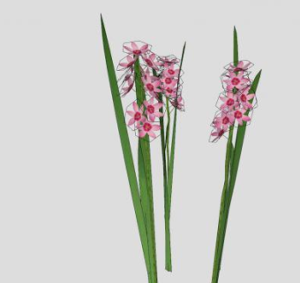 粉红色花卉植株SU模型下载_sketchup草图大师SKP模型