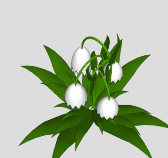 大花野茉莉花卉SU模型下载_sketchup草图大师SKP模型