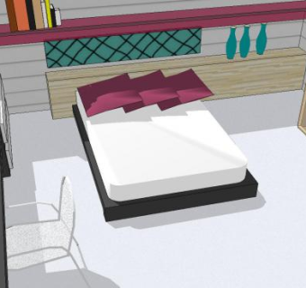 卧室生活套房SU模型下载_sketchup草图大师SKP模型