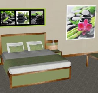 现代饭店房间SU模型下载_sketchup草图大师SKP模型