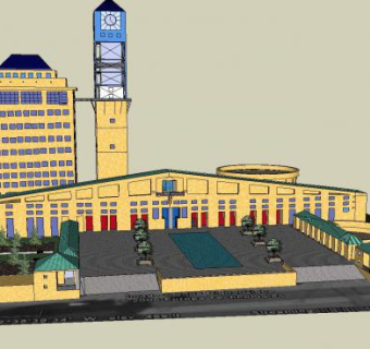 米西索加市政厅SU模型下载_sketchup草图大师SKP模型