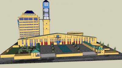 米西索加市政厅SU模型下载_sketchup草图大师SKP模型