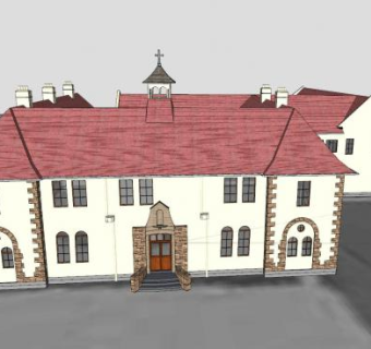 旧修道院复杂装修SU模型下载_sketchup草图大师SKP模型