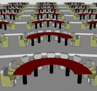 婚礼大厅酒店宴会SU模型下载_sketchup草图大师SKP模型