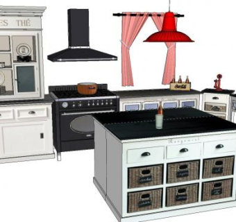 咖啡厅烹饪服务台SU模型下载_sketchup草图大师SKP模型