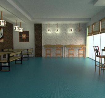 咖啡馆商店SU模型下载_sketchup草图大师SKP模型