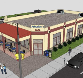 阿尔布克尔咖啡馆SU模型下载_sketchup草图大师SKP模型