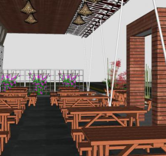 咖啡店咖啡馆SU模型下载_sketchup草图大师SKP模型