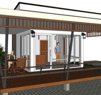 户外咖啡店SU模型下载_sketchup草图大师SKP模型