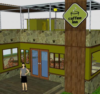 中式咖啡商店SU模型下载_sketchup草图大师SKP模型