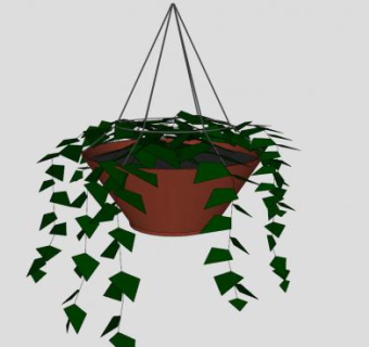 常青藤吊篮植物SU模型下载_sketchup草图大师SKP模型