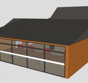 简单咖啡店SU模型下载_sketchup草图大师SKP模型