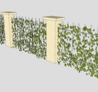 别墅护栏盘绕藤蔓SU模型下载_sketchup草图大师SKP模型