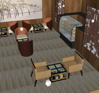 天主教徒咖啡店SU模型下载_sketchup草图大师SKP模型