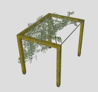 木棚与常春藤SU模型下载_sketchup草图大师SKP模型