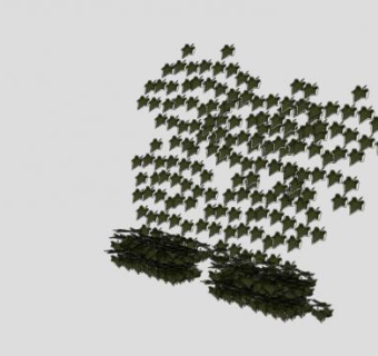 成排的常春藤叶子SU模型下载_sketchup草图大师SKP模型