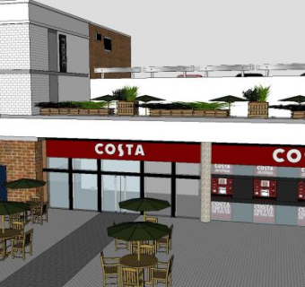 科斯塔咖啡店咖啡馆SU模型下载_sketchup草图大师SKP模型