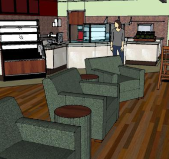 西方巴比伦咖啡馆SU模型下载_sketchup草图大师SKP模型