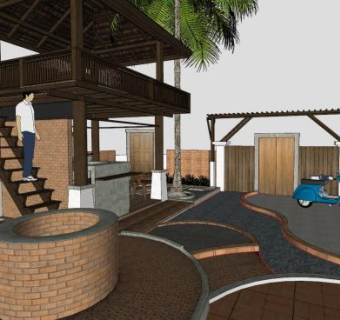 泰国当地咖啡花园SU模型下载_sketchup草图大师SKP模型