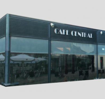 建筑休闲咖啡店SU模型下载_sketchup草图大师SKP模型