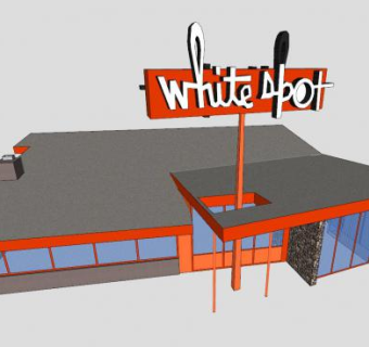 白斑咖啡店SU模型下载_sketchup草图大师SKP模型