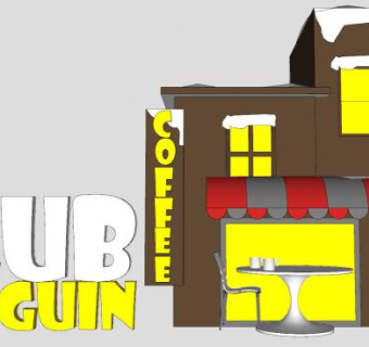 企鹅俱乐部咖啡屋SU模型下载_sketchup草图大师SKP模型