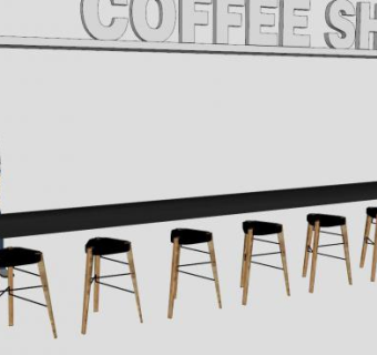 咖啡馆酒吧SU模型下载_sketchup草图大师SKP模型