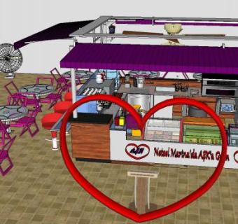 亭站咖啡馆SU模型下载_sketchup草图大师SKP模型