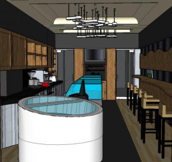 休闲咖啡馆咖啡厅SU模型下载_sketchup草图大师SKP模型