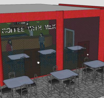户外休闲咖啡厅SU模型下载_sketchup草图大师SKP模型