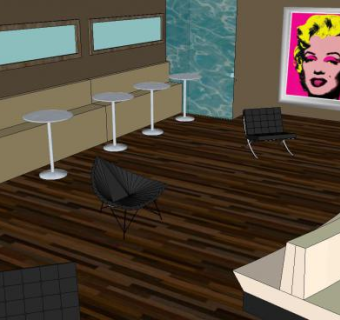 休闲咖啡厅SU模型下载_sketchup草图大师SKP模型