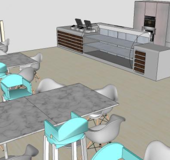 孩子咖啡馆SU模型下载_sketchup草图大师SKP模型