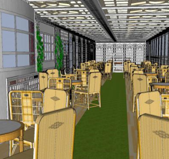 巴黎咖啡馆SU模型下载_sketchup草图大师SKP模型