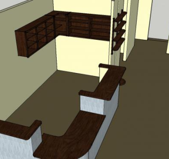 现代咖啡吧SU模型下载_sketchup草图大师SKP模型