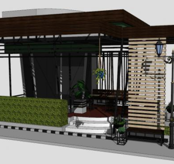 咖啡吧设计SU模型下载_sketchup草图大师SKP模型