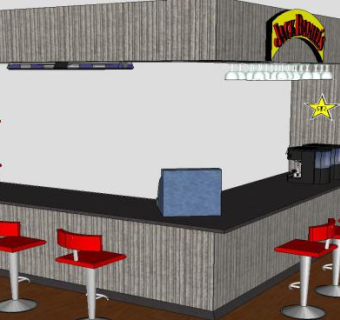 酒吧咖啡馆转角吧台SU模型下载_sketchup草图大师SKP模型