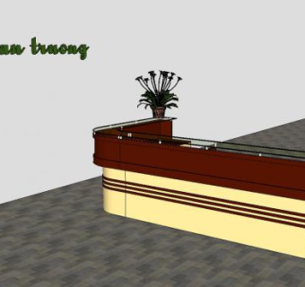 咖啡吧台SU模型下载_sketchup草图大师SKP模型