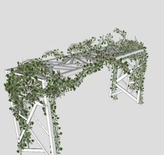 庭院棚架上的藤蔓SU模型下载_sketchup草图大师SKP模型