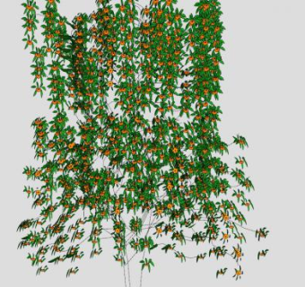 垂直生长开花藤蔓SU模型下载_sketchup草图大师SKP模型