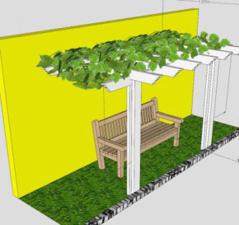 绿廊棚架上的藤蔓SU模型下载_sketchup草图大师SKP模型