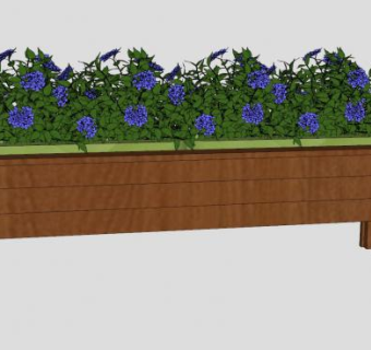户外开花灌木花盆箱SU模型下载_sketchup草图大师SKP模型