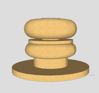 胡椒罐型木花盆SU模型下载_sketchup草图大师SKP模型